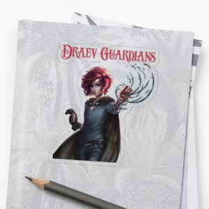 art stickers, fantasy book stickers, fantasy home decor, fantasy art decor, fantasy girl art, author E.E. Rawls, Draev Guardians merch, fantasy book series swag, fantasy book merch, fantasy book notebook, fantasy book accessories, book apparel, book swag throw stickers, fantasy book art, vampire books, red stickers, vampire stickers, red wings, gold wings, wings art stickers, bat wings stickers, dragon stickers, red hair girl art,