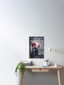 art poster, red hair girl, fantasy home decor, fantasy art decor, author E.E. Rawls, Draev Guardians merch, fantasy book series swag, fantasy book merch, fantasy book poster, fantasy book accessories, book apparel, book swag poster, fantasy book art, vampire books, vampire poster, red hair girl, wings art poster, bat wings poster, dragon poster,