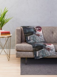 fantasy home decor, fantasy art decor, author E.E. Rawls, Draev Guardians merch, fantasy book series swag, fantasy book merch, fantasy book blanket, fantasy book accessories, book apparel, book swag throw blanket, fantasy book art, vampire books, blue blanket, red blanket, vampire blanket, red wings, gold wings, wings art blanket, bat wings blanket, dragon blanket,