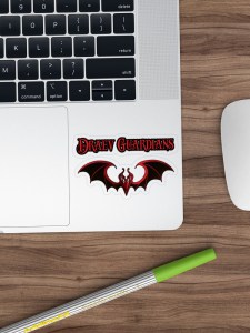 art stickers, fantasy book stickers, fantasy home decor, fantasy art decor, author E.E. Rawls, Draev Guardians merch, fantasy book series swag, fantasy book merch, fantasy book notebook, fantasy book accessories, book apparel, book swag throw stickers, fantasy book art, vampire books, red stickers, vampire stickers, red wings, gold wings, wings art stickers, bat wings stickers, dragon stickers,