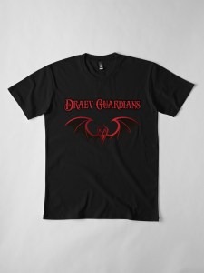 Draev Guardians merch, fantasy book series swag, fantasy book merch, fantasy book t-shirts, book apparel, book swag clothing, fantasy book art, vampire books, vampire t-shirts, vampire clothes, red wings, gold wings, wings art shirt,