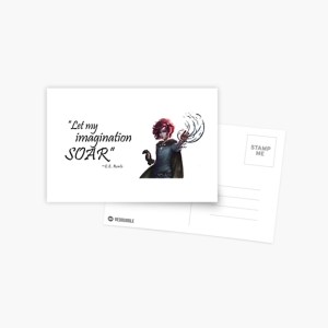 fantasy art postcards, red hair girl, book quote, fantasy book quotes, fantasy book swag, book quote swag, book quote merchandise, draev guardians, author e.e. rawls, elemental powers, heroine character art, book heroine, book character art, author quotes,