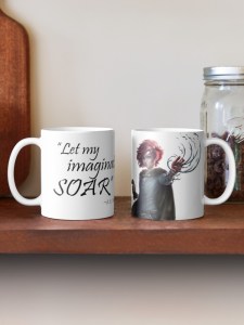 book mugs, book swag, book merchandise, fantasy book series, mug art,