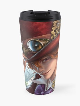 Madness Solver in Wonderland, author E.E. Rawls, wonderland books, alice in wonderland books, alice in wonderland art, alice in wonderland apparel, wonderland travel mugs, boy steampunk art apparel, steampunk art travel mugs, steampunk wonderland books, steampunk wonderland art, steampunk wonderland series, new wonderland book series, steampunk wonderland travel mug,